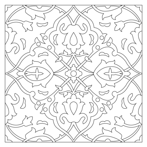 Tile Designs Coloring Page